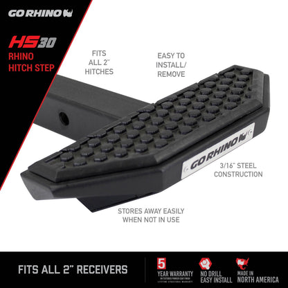 HS 30 Hitch Step Textured Black Go Rhino