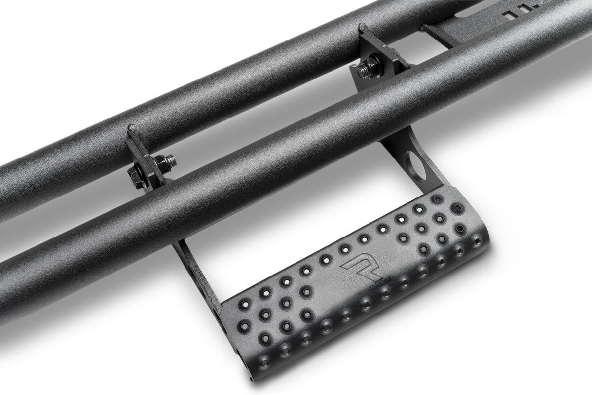 RKR Step System Full Length (1 Step Mount/1 Step per Side) 1.75 Inch Rails 2018-2026 Jeep Wrangler JL 2-Door Textured Black NFab