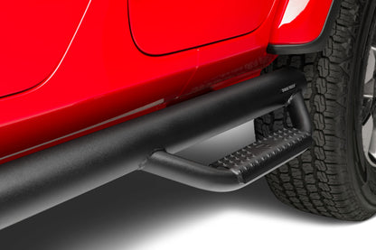 Nerf Step Bar Wheel-to-Wheel (2 Steps per Side) 3 Inch Main Tube Diameter 2018-2026 Jeep Wrangler JL 4-Door Textured Black NFab
