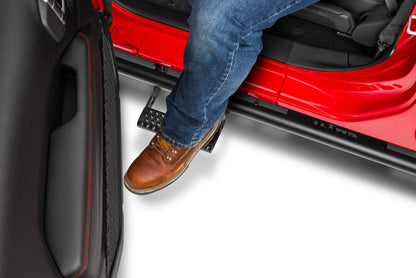 RKR Step System Full Length (1 Step Mount/1 Step per Side) 1.75 Inch Rails 2020-2025 Jeep Gladiator JT 4-Door Textured Black NFab