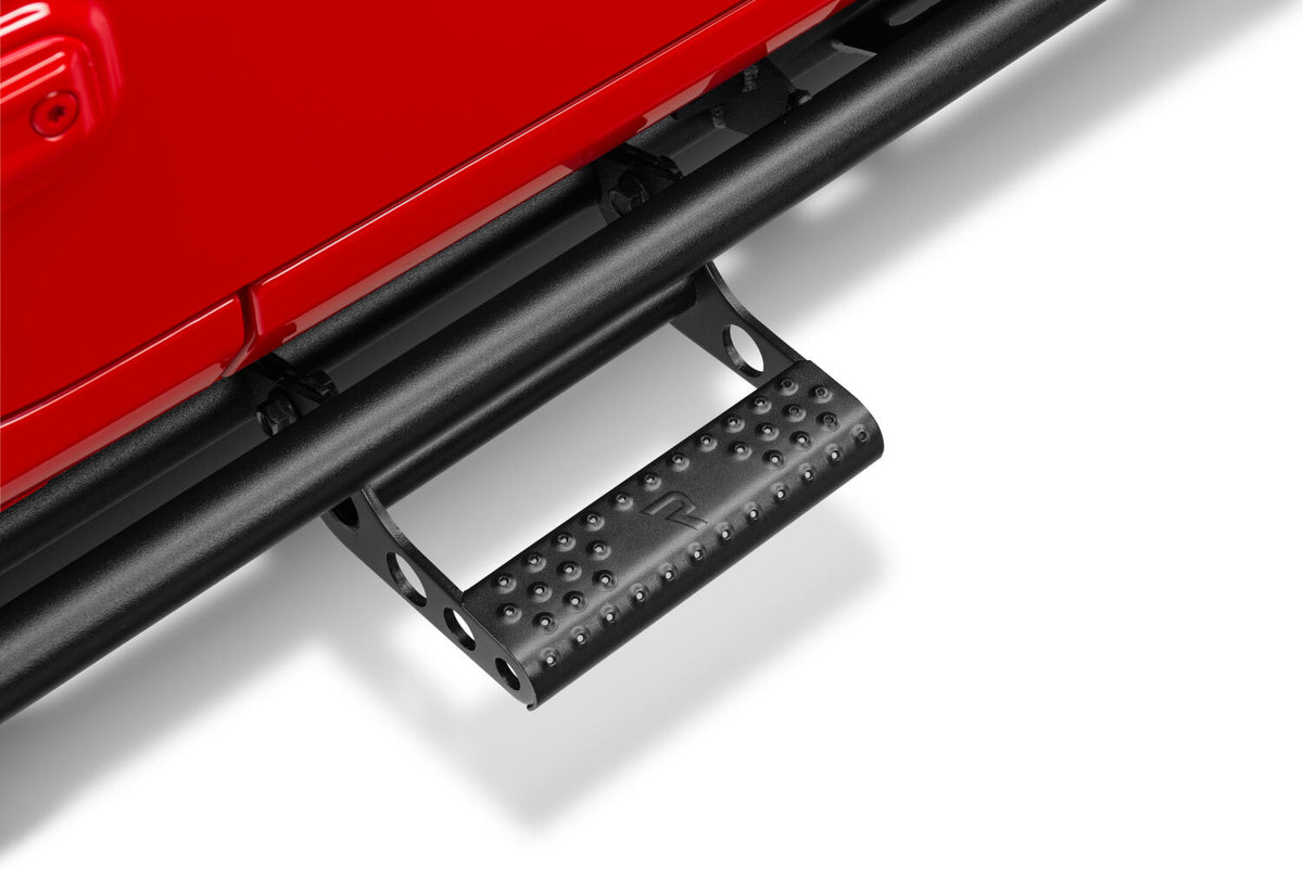 RKR Step System Full Length (1 Step Mount/1 Step per Side) 1.75 Inch Rails 2020-2025 Jeep Gladiator JT 4-Door Textured Black NFab