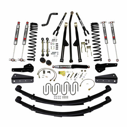 6 In Lift 84-01 Cherokee XJ Sys W/Front DR/LT Coil Springs Pitman Arm Bump Stop Spacers Lower and Upper Adjust Control Arms