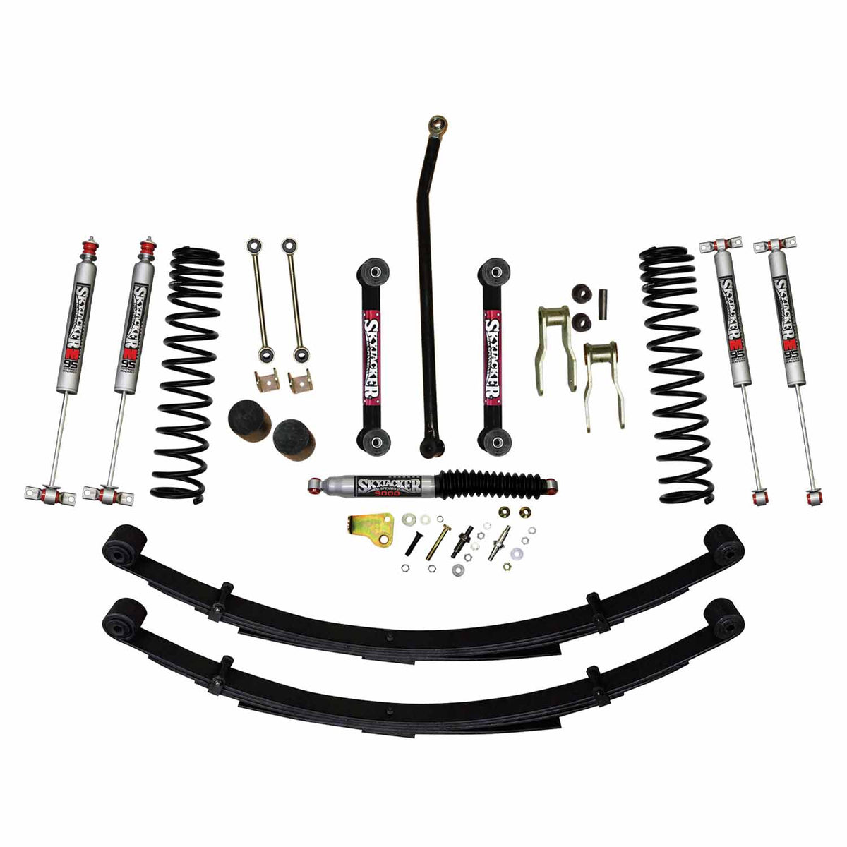 4.5 Inch Suspension Lift Sys 84-01 Cherokee XJ W/Front Dual Rate Long Travel Coil Springs Front Bump Stop Spacers