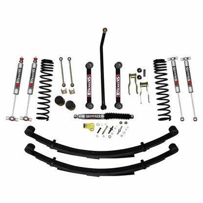 4.5 Inch Suspension Lift Sys 84-01 Cherokee XJ W/Front Dual Rate Long Travel Coil Springs Front Bump Stop Spacers