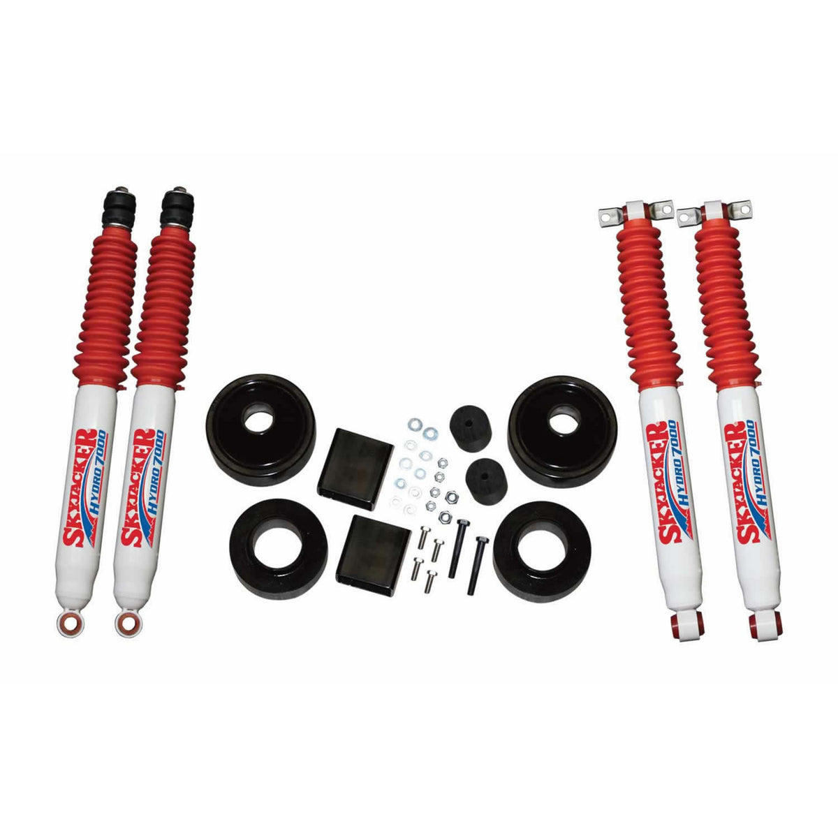 Jeep JK Lift Kit 2 Inch Lift 07-18 Wrangler JK Includes Front/Rear 2 Inch Polyurethane Coil Spring Spacers w/Bump Stop Spacers Skyjacker