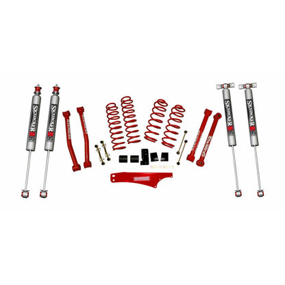 Suspension Lift Kit w/Shock 2.5-3.5 Inch Lift Incl. Rear Track Bar Brace Front And Rear Springs Classic Red Powder Coated Skyjacker