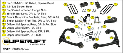 3 Inch Lift Kit 2020-2025 Chevy Silverado/GMC Sierra 2500 Hd/3500 Hd with Shock Extensions without Overload Leaf Springs Superlift