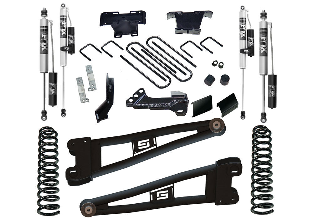 4 Inch Radius Arm Lift Kit 2023-2025 Ford F-250/F-350 4WD Diesel Engine with Fox 2.0 Reservoir Shocks Will Not work with Auto Leveling Headlight Function Superlift