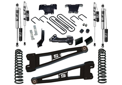 4 Inch Radius Arm Lift Kit 2023-2025 Ford F-250/F-350 4WD Diesel Engine with Fox 2.0 Reservoir Shocks Will Not work with Auto Leveling Headlight Function Superlift