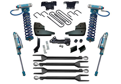 4 Inch 4-Link Lift Kit 2023-2025 Ford F-250/F-350 4WD Diesel Engine with King Front Coilovers and King Reservoir Rear Shocks Will Not work with Auto Leveling Headlight Function Superlift