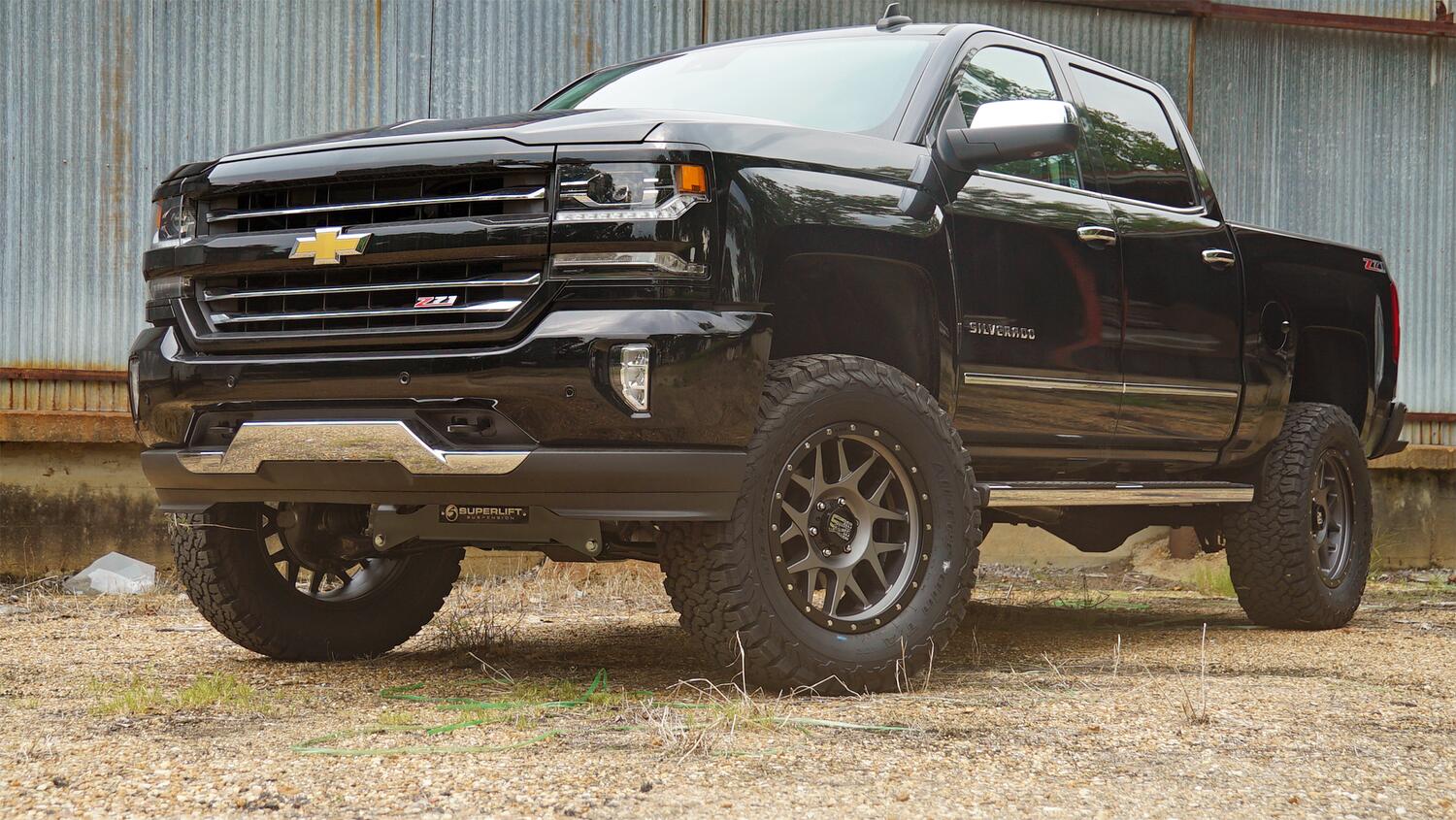 6.5 Inch Lift Kit 2014-2018 Chevy Silverado and GMC Sierra 1500 4WD with Aluminum or Stamped Steel Control Arms with Bilstein Rear Shocks Superlift