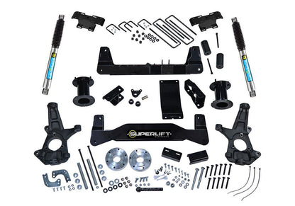 6.5 Inch Lift Kit 2014-2018 Chevy Silverado and GMC Sierra 1500 4WD with Aluminum or Stamped Steel Control Arms with Bilstein Rear Shocks Superlift