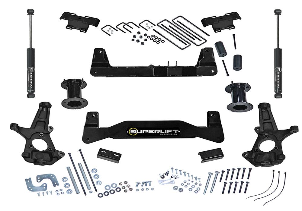 6.5 Inch Lift Kit 2014-2018 Chevy Silverado and GMC Sierra 1500 2WD with Aluminum or Stamped Steel Control Arms with Shocks Superlift