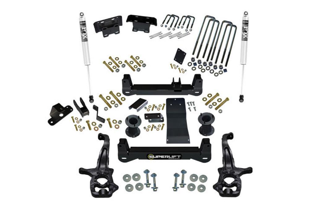 4 Inch Lift Kit 2019 (New Body Style)-2024 Chevy Silverado/GMC Sierra 1500 4WD with Aluminum or Stamped Steel Control Arms with Shocks Trailboss or AT4 Superlift