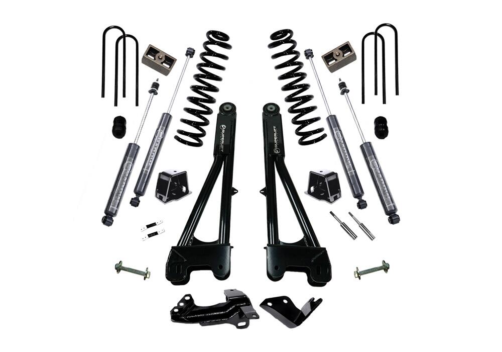 4 Inch Lift Kit 2005-2007 Ford F-250 and F-350 Super Duty 4WD Diesel Engine with Replacement Radius Arms and Shocks Superlift