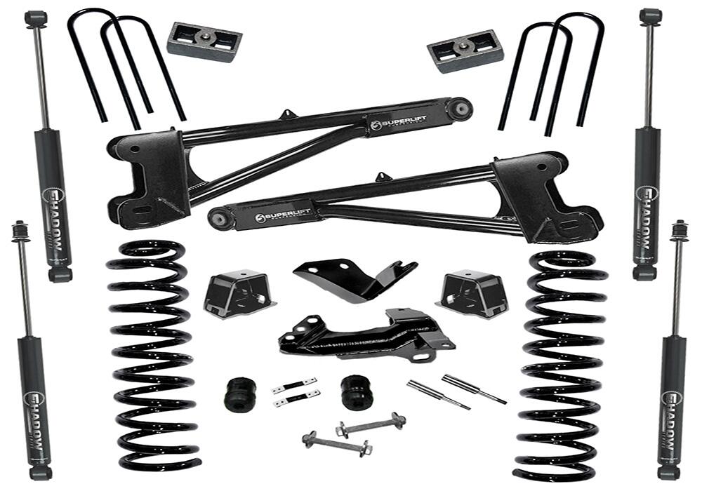 4 Inch Lift Kit 2005-2007 Ford F-250 and F-350 Super Duty 4WD Diesel Engine with Replacement Radius Arms and Shocks Superlift