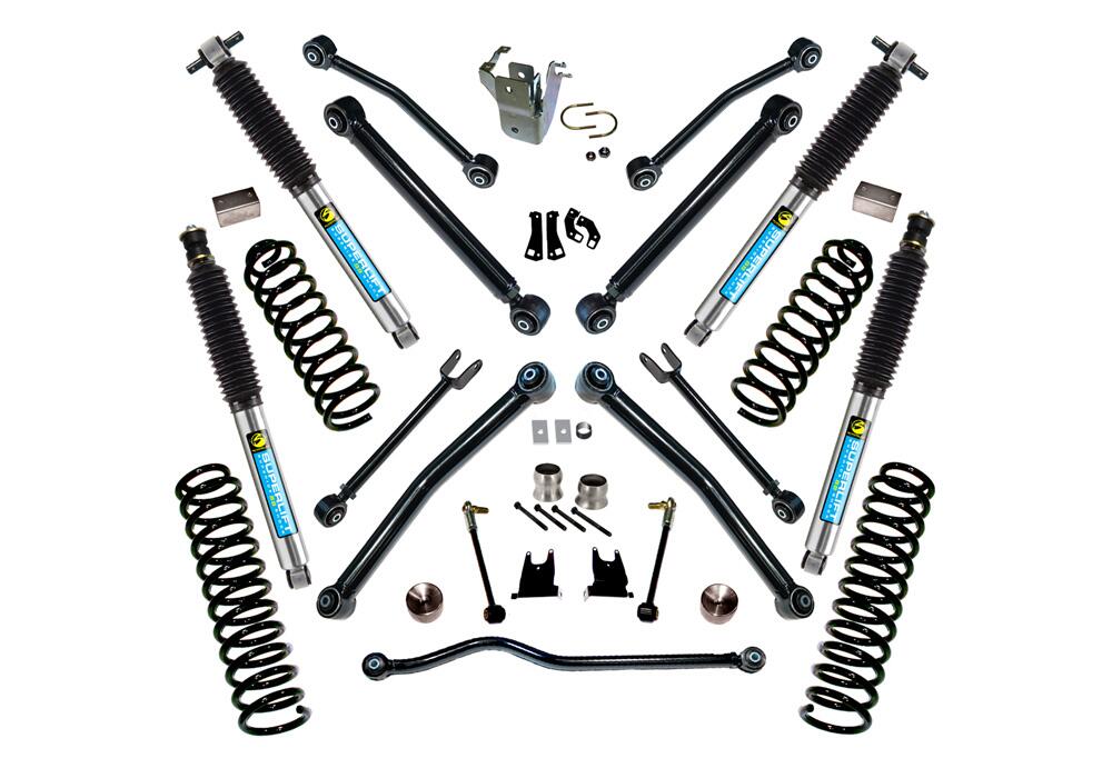 4 Inch Lift Kit 2007-2018 Jeep Wrangler JK 2 Door with Reflex Control Arms and Shocks Superlift