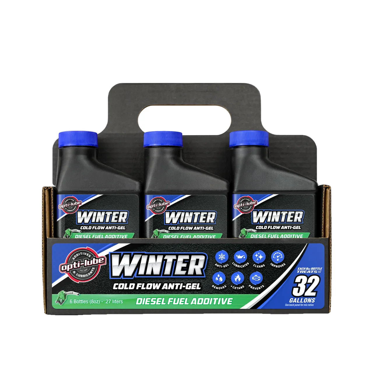 Opti-Lube Winter Anti-gel Diesel Fuel Additive: 8oz 6 Pack, Treats up