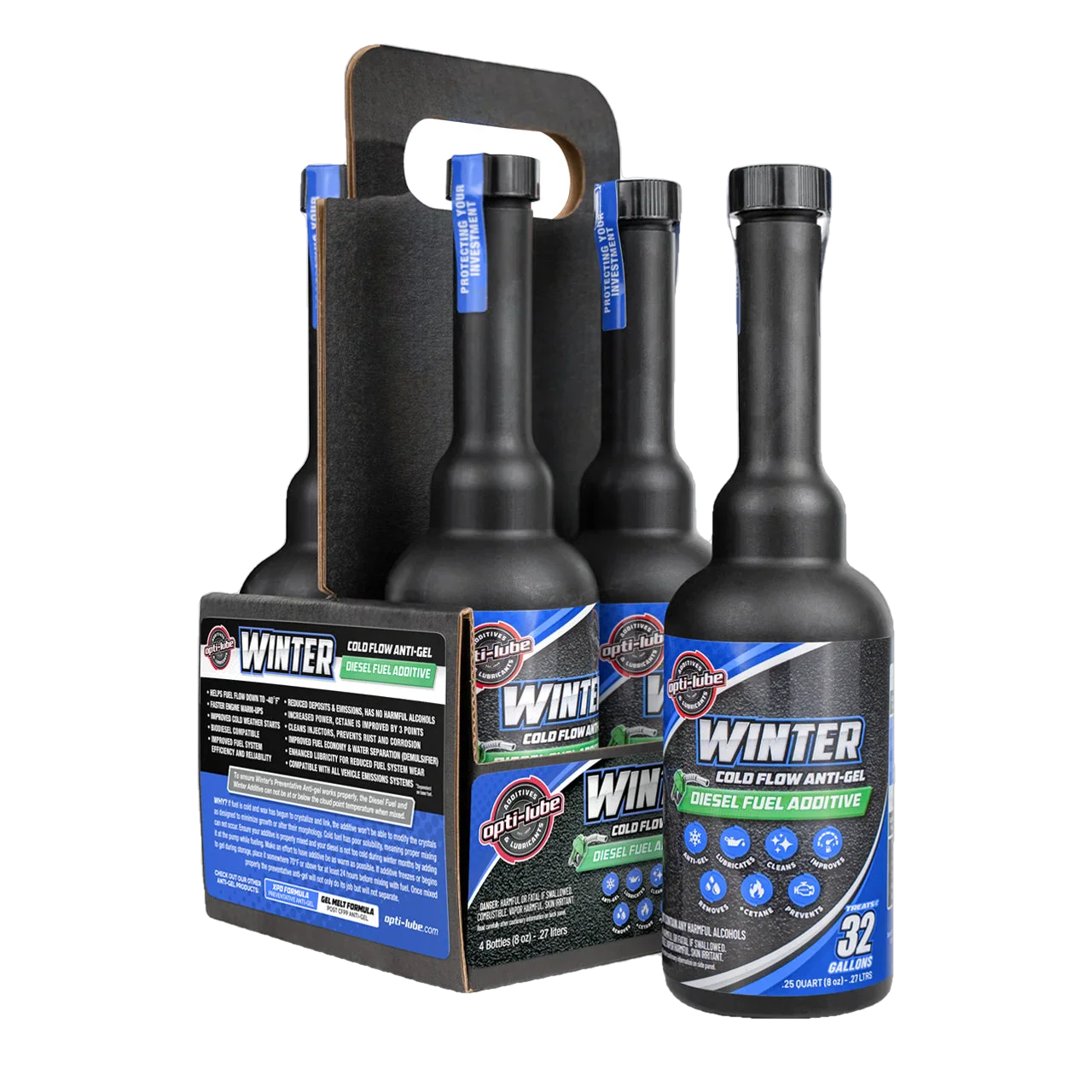 Opti-Lube Winter Anti-gel Diesel Fuel Additive: 8oz 4 Pack of Long