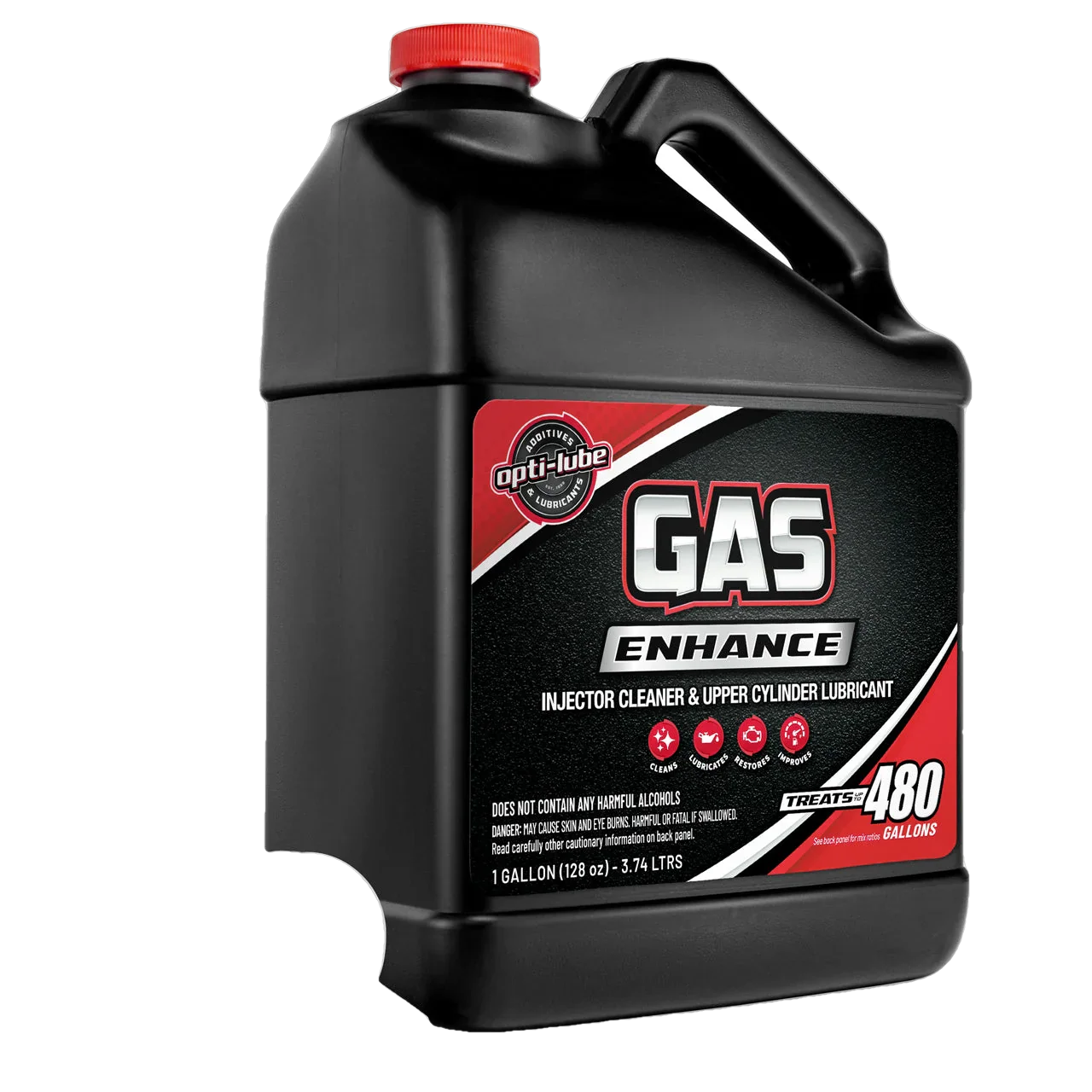 Opti-Lube Gas Enhance Fuel Additive: 1 Gallon with Spigot, Treats Up