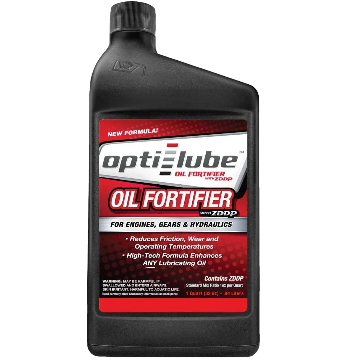 Opti-Lube Oil Fortifier with ZDDP (Zinc): 1 Quart (32oz), Treats up