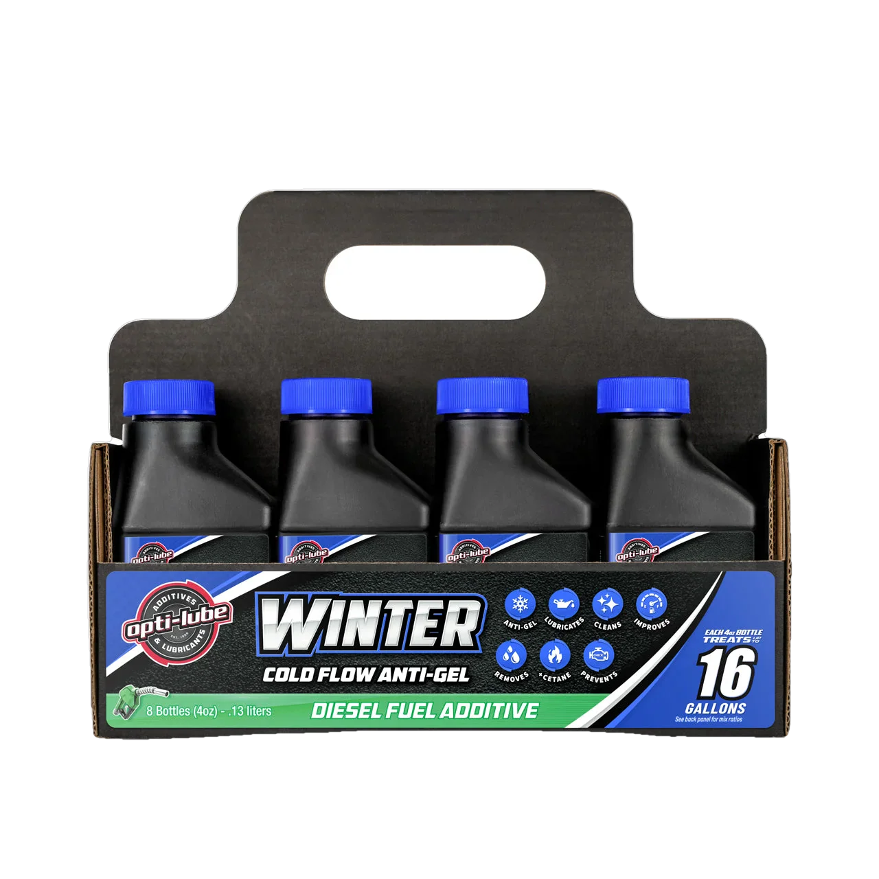 Opti-Lube Winter Anti-gel Diesel Fuel Additive: 4oz 8 Pack, Treats up