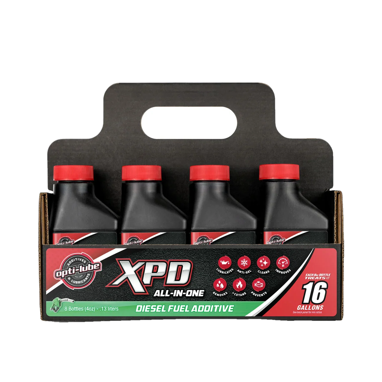Opti-Lube XPD All-In-One Diesel Fuel Additive: 4oz 8 pack, Treats up