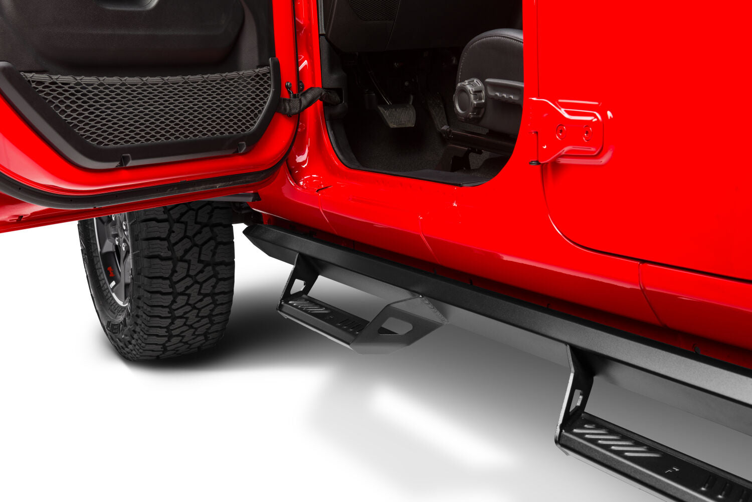 Predator Pro Cab Length (2 Steps per Side) 2018-2026 Jeep Wrangler JL 4-Door Textured Black NFab