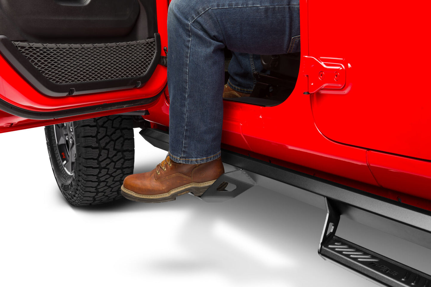 Predator Pro Cab Length (2 Steps per Side) 2018-2026 Jeep Wrangler JL 4-Door Textured Black NFab