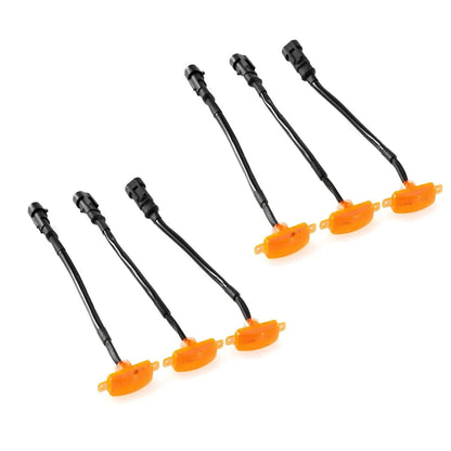 (3pcs/set)  LED Front Grille Lights Raptor Style Amber Light Fit for GMC Sierra 2500 HD 2016-2021 (Amber shell/ Smoked shell）