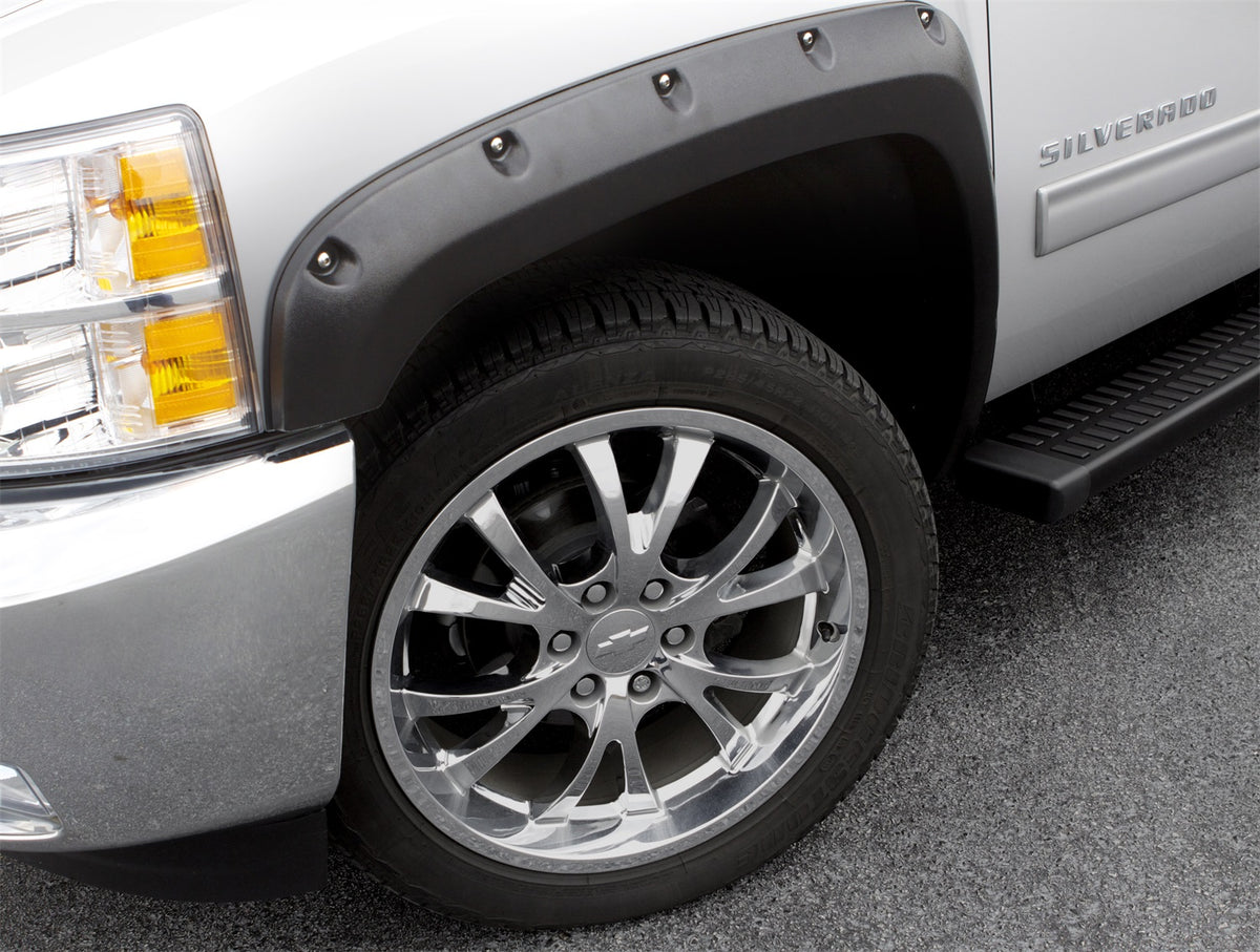 Rivet Style Fender Flare Set Front and Rear, Smooth, 4-Piece Set 2007-2014 Silverado/Sierra 1500/2500 HD/3500 HD Fleetside Lund