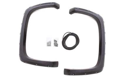 Rivet Style Fender Flare Set Rear, Textured, 2-Piece Set 2007-2014 Silverado/Sierra 1500/2500 HD/3500 HD Fleetside Lund