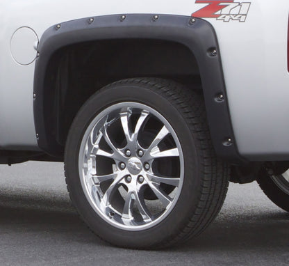 Rivet Style Fender Flare Set Rear, Textured, 2-Piece Set 2007-2014 Silverado/Sierra 1500/2500 HD/3500 HD Fleetside Lund