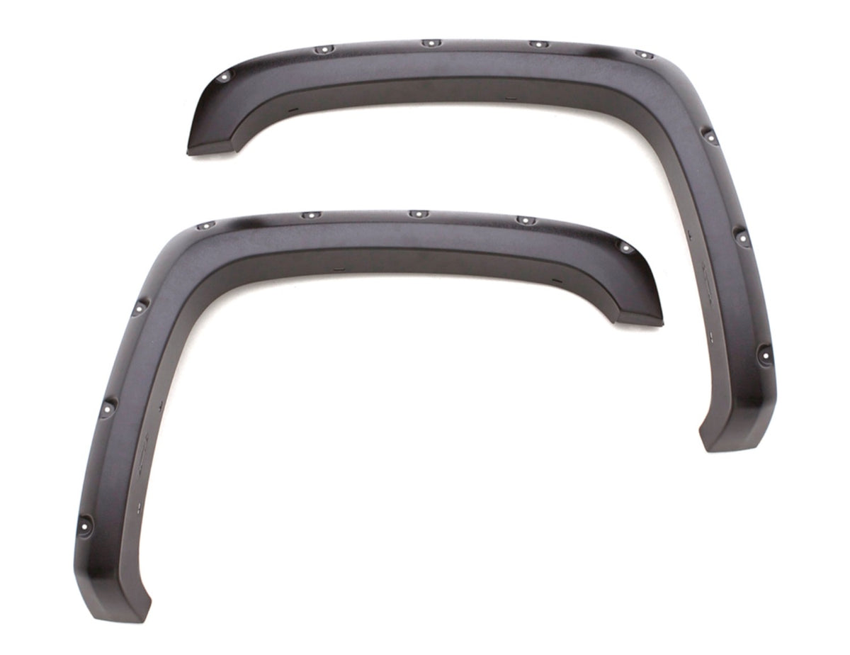 Rivet Style Fender Flare Set Front, Textured, 2-Piece Set 2007-2014 Sierra 2500 HD/3500 HD Fleetside Lund