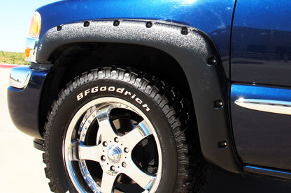 Rivet Style Fender Flare Set Front and Rear, Textured, 4-Piece Set 2016-2018 Silverado 1500 Fleetside 69.3 Bed Lund