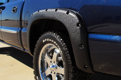 Rivet Style Fender Flare Set Front and Rear, Textured, 4-Piece Set 2016-2018 Silverado 1500 Fleetside 69.3 Bed Lund