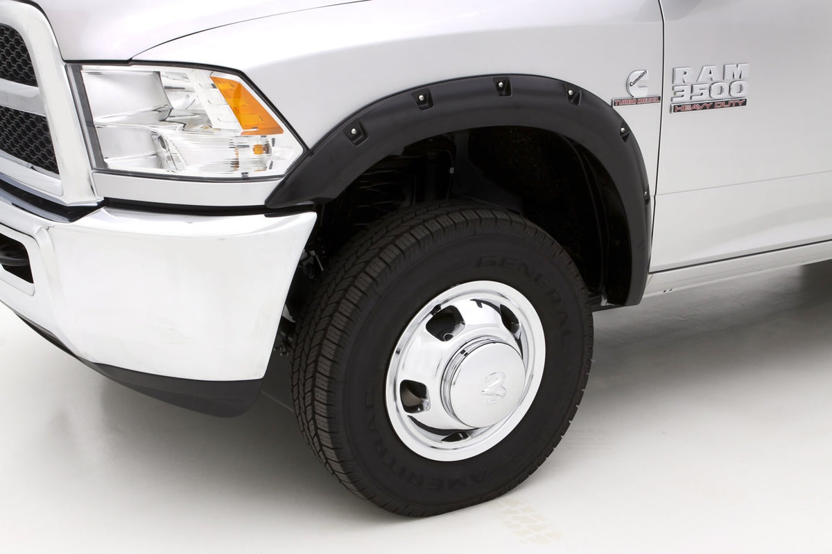 Rivet Style Fender Flare Set Front, Textured, 2-Piece Set 2010-2018 Ram 2500/3500 Fleetside Lund