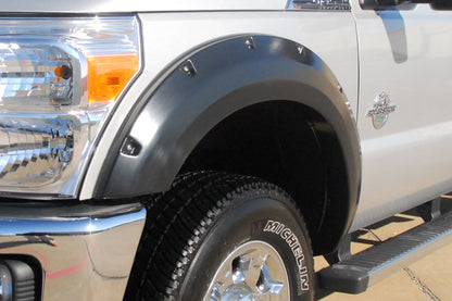 Rivet Style Fender Flare Set Front, Smooth, 2-Piece Set 2011-2016 Ford F-250 Super Duty/F-350 Super Duty Fleetside Lund