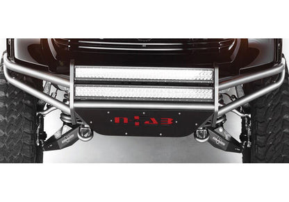 RSP PreRunner Replacement Front Bumper Direct Fit (2-30 Inch Rigid E-Series) with Skid Plate LED Light Mount 2005-2015 Toyota Tacoma Gloss Black NFab