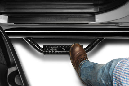 Nerf Step Bar Cab Length (2 Steps per Side) 2007-2021 Toyota Tundra Double Cab Gloss Black NFab