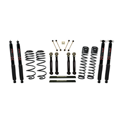 4 Inch Dual Rate Long Travel One Box Kit w/Adjustable Front and Rear Lower Flex Links Shocks TJ/LJ 1997-2002 Jeep Wrangler Skyjacker