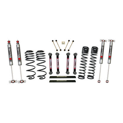 4 Inch Dual Rate Long Travel One Box Kit w/OE Style Front and Rear Links Shocks TJ/LJ 1997-2002 Jeep Wrangler Skyjacker