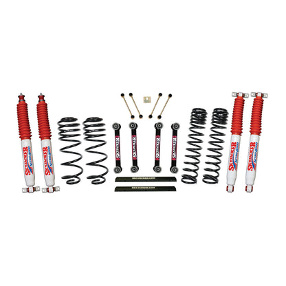 4 Inch Dual Rate Long Travel One Box Kit w/OE Style Front and Rear Links Shocks TJ/LJ 1997-2002 Jeep Wrangler Skyjacker
