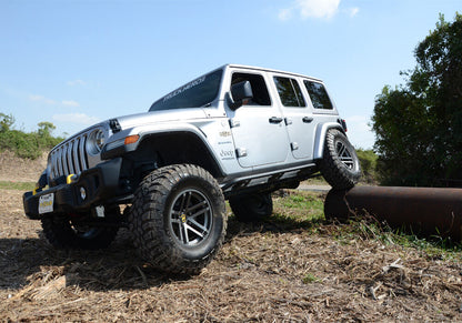 TrailSlider Step System Cab Length (2 Steps per Side) 2007-2018 Jeep Wrangler JK 4-Door Textured Black NFab