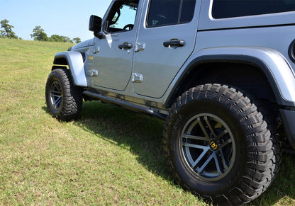 TrailSlider Step System Cab Length (2 Steps per Side) 2007-2018 Jeep Wrangler JK 4-Door Textured Black NFab