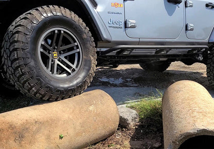TrailSlider Step System Cab Length (2 Steps per Side) 2007-2018 Jeep Wrangler JK 4-Door Textured Black NFab