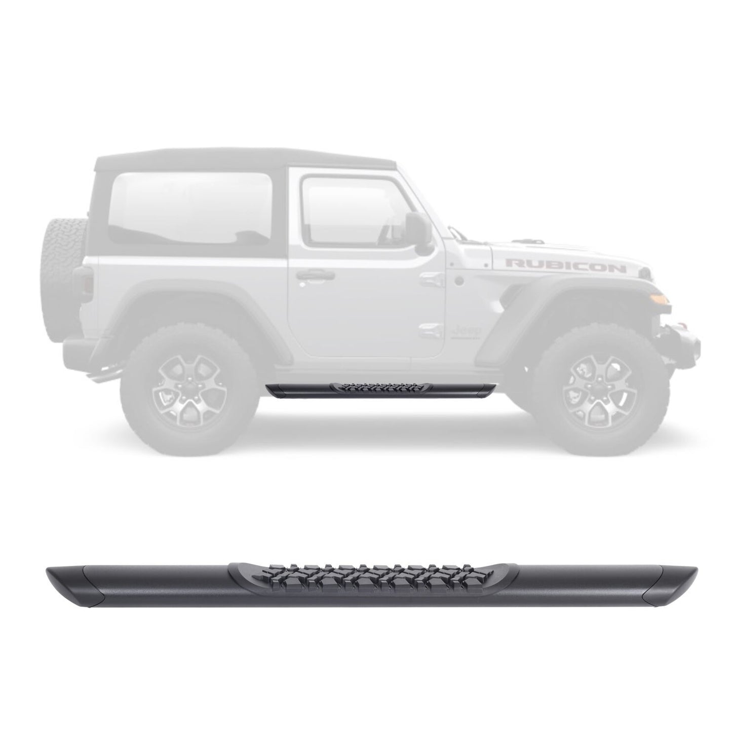 V3 Series Aluminum 5 Inch Elipse Side Steps Boards Only Textured Black For 2007-2018 Jeep Wrangler JK 2 Door Go Rhino