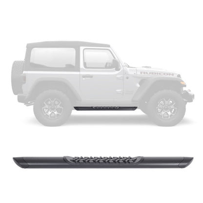V3 Series Aluminum 5 Inch Elipse Side Steps Boards Only Textured Black For 2007-2018 Jeep Wrangler JK 2 Door Go Rhino
