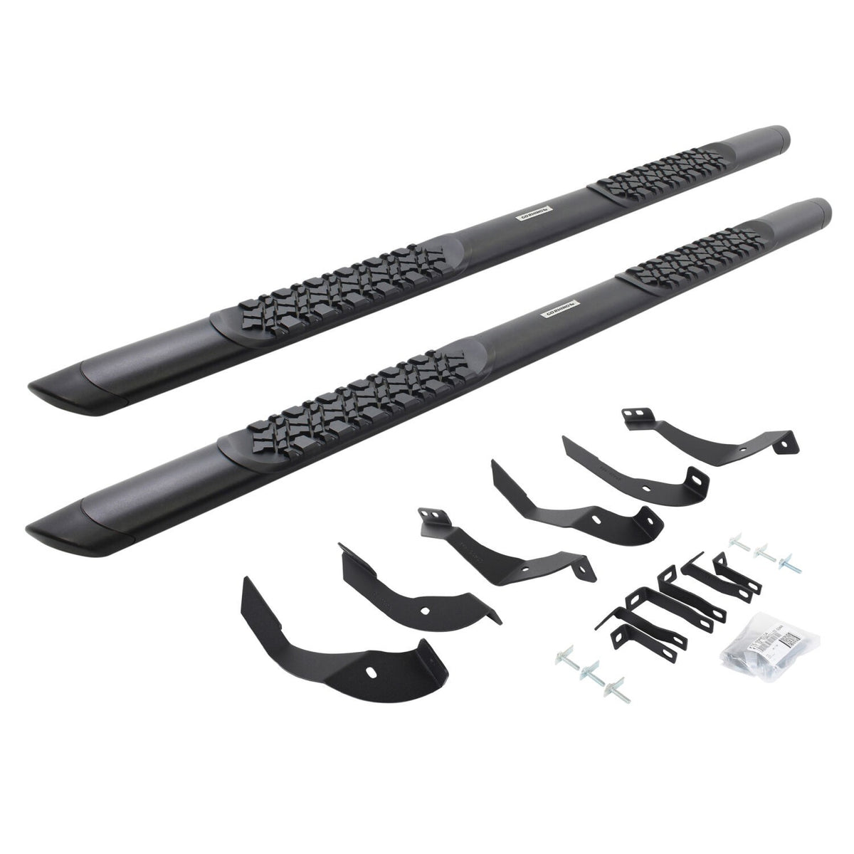 V3 Series Aluminum 5 Inch Elipse Side Steps with Mounting Brackets Textured Black 2015-2019 Silverado/Sierra 2500 HD Go Rhino