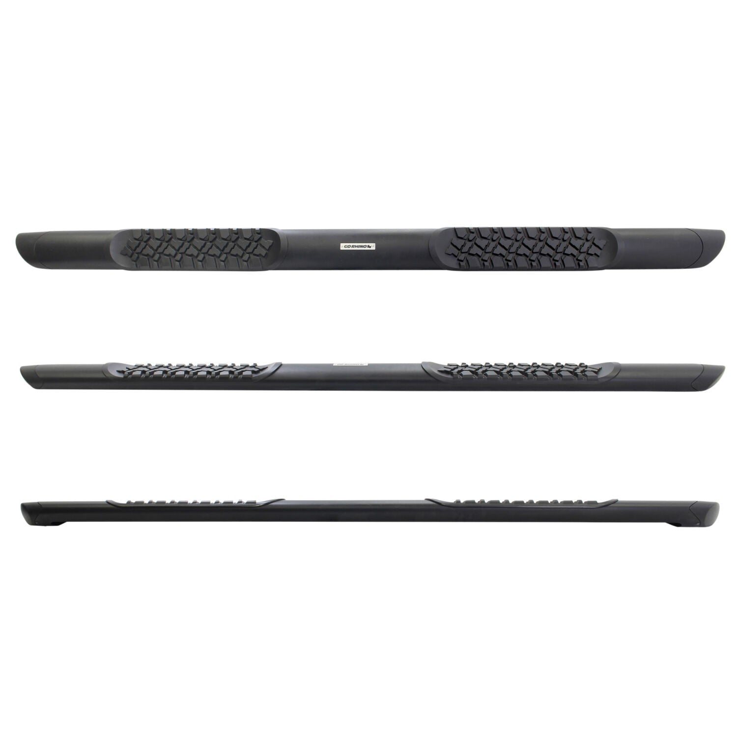 V3 Series Aluminum 5 Inch Elipse Side Steps with Mounting Brackets Textured Black 2019-2025 Silverado/Sierra 1500/2500 HD Go Rhino